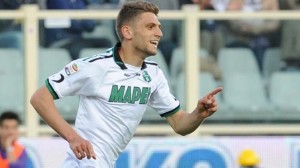 Domenico Berardi, autore di una tripletta contro la Fiorentina