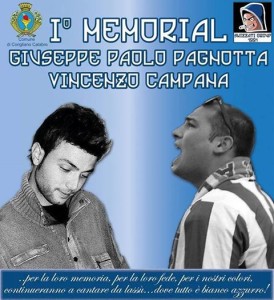 La locandina ufficiale del primo memorial “Giuseppe Pagnotta e Vincenzo Campana”