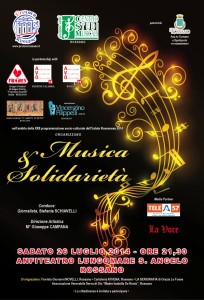 Il manifesto dell'evento "Musica e solidarietà"