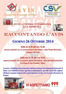 La locandina dell'evento organizzato dall'Avis