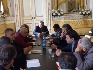 Un momento dell'incontro tra l'esecutivo di Corigliano e quello di Rossano